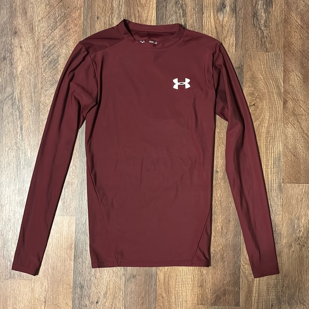 Under Armour Maroon Long Sleeve Compression Heat Gear Shirt